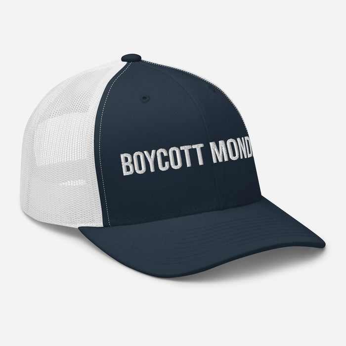 Boycott Mondays Embroidered Trucker Cap Classic Six-Panel Mesh Back Hat Statement Hat Mens Hat Womens Hat Gift Idea