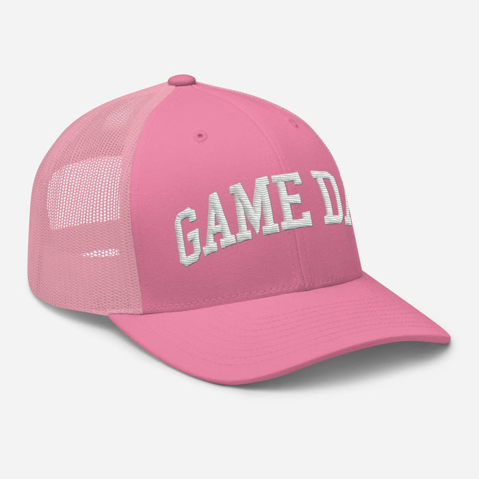 Embroidered "Game Day" Trucker Cap – Classic Fit with Adjustable Snapback Football Soccer Baseball Hockey Basketball