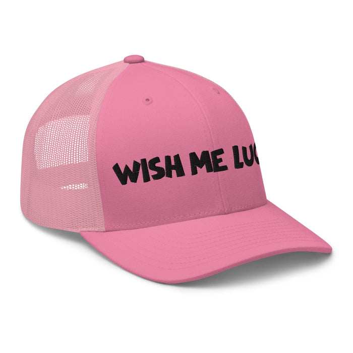 Embroidered Wish Me Luck Clover Trucker Hat Classic Comfort with Mesh Back Great Gift Idea Mens Hat Womens Hat