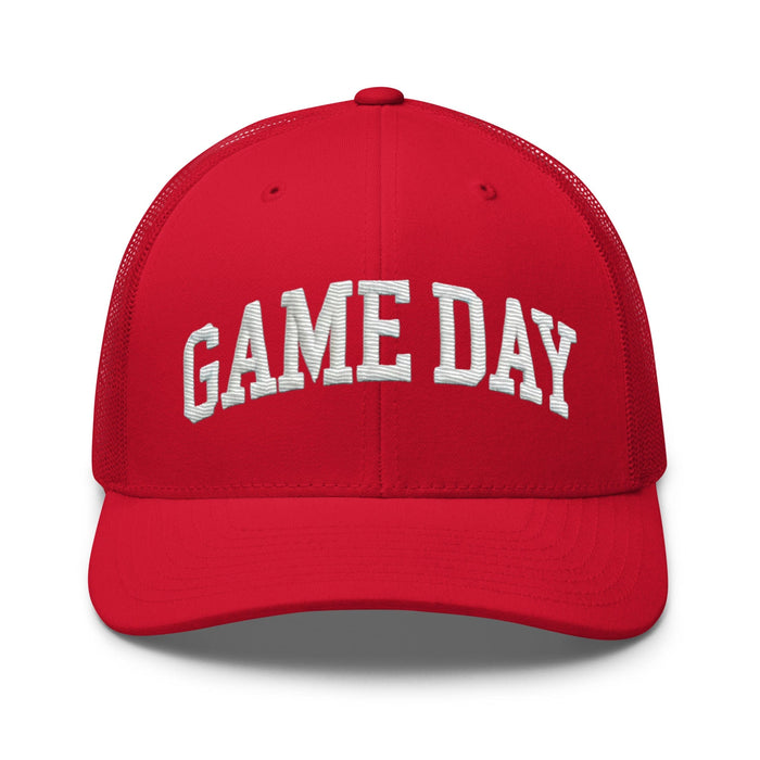 Embroidered "Game Day" Trucker Cap – Classic Fit with Adjustable Snapback Football Soccer Baseball Hockey Basketball