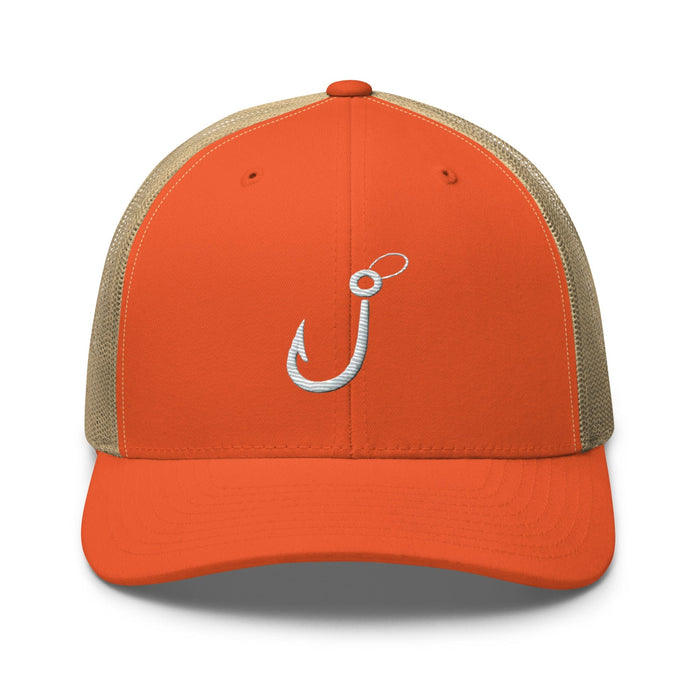 Embroidered Fishing Hook Grab Your Gear and Cast Away Trucker Cap Fishing Hat Fishing Gift