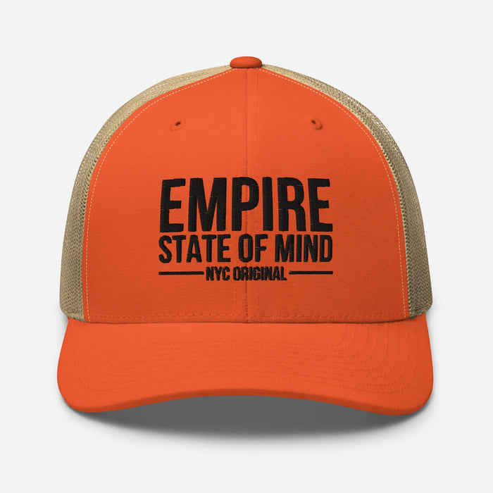 Empire State of Mind New York City  Embroidered Trucker Cap Classic Mesh-Back Hat NYC Gift Idea