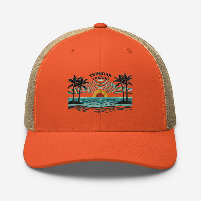 Trinidad and Tobago Island Paradise Trucker Cap – Stylish Mesh Back Hat Womens Hat Mens Hat