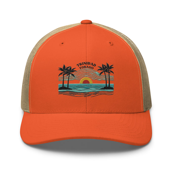 Trinidad and Tobago Island Paradise Trucker Cap – Stylish Mesh Back Hat Womens Hat Mens Hat