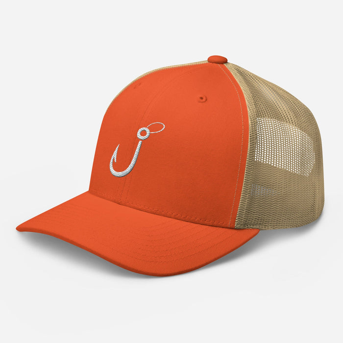 Embroidered Fishing Hook Grab Your Gear and Cast Away Trucker Cap Fishing Hat Fishing Gift