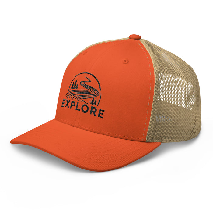 Get Out and Explore More Embroidered Great Outdoors Trucker Cap Camping Hiking Wildlife Adventure