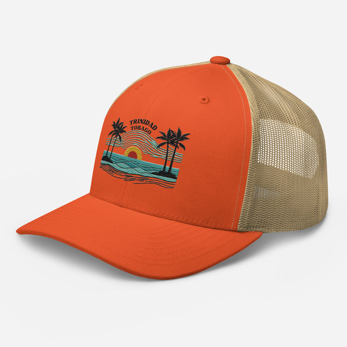 Trinidad and Tobago Island Paradise Trucker Cap – Stylish Mesh Back Hat Womens Hat Mens Hat