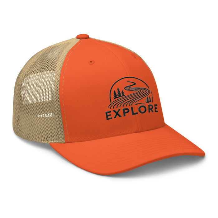 Get Out and Explore More Embroidered Great Outdoors Trucker Cap Camping Hiking Wildlife Adventure