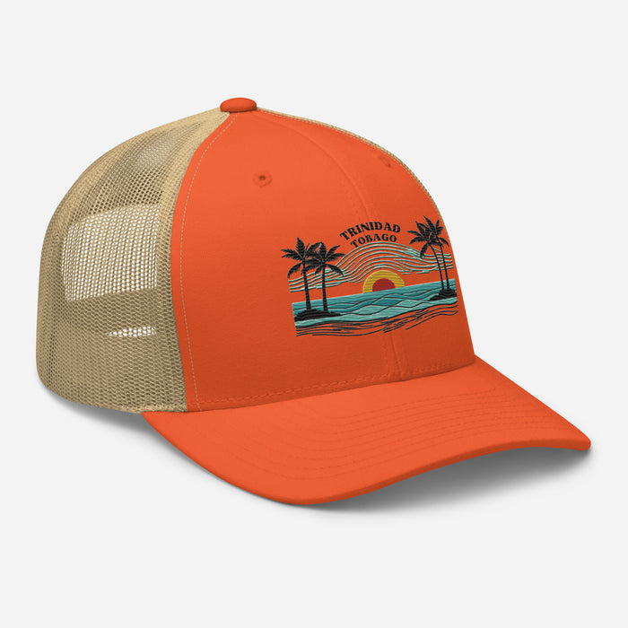 Trinidad and Tobago Island Paradise Trucker Cap – Stylish Mesh Back Hat Womens Hat Mens Hat