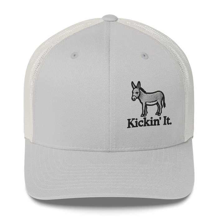 Embroidered "Kicken It" Trucker Cap Humor Funny Casual Wildlife Hat