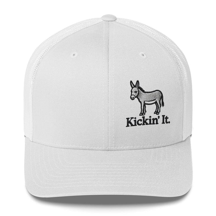 Embroidered "Kicken It" Trucker Cap Humor Funny Casual Wildlife Hat