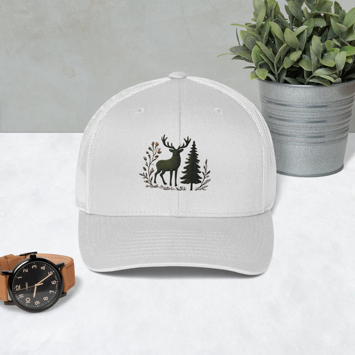 Embroidered Wildlife Deer Trucker Cap Nature Inspired Great Gift Idea Holiday Christmas Wildlife