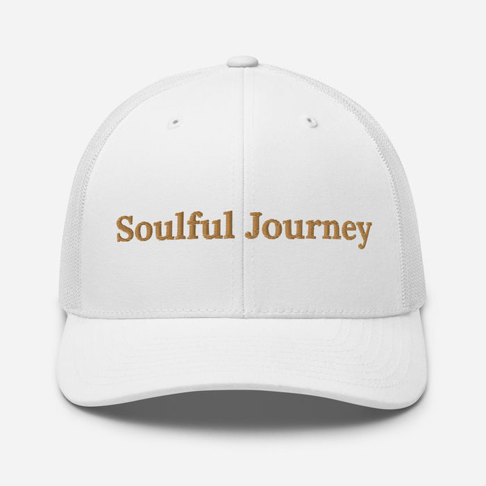 Soulful Journey Embroidered Trucker Cap Classic Six-Panel Mesh Back Hat Mens Hat Womens Hat Great Gift Idea