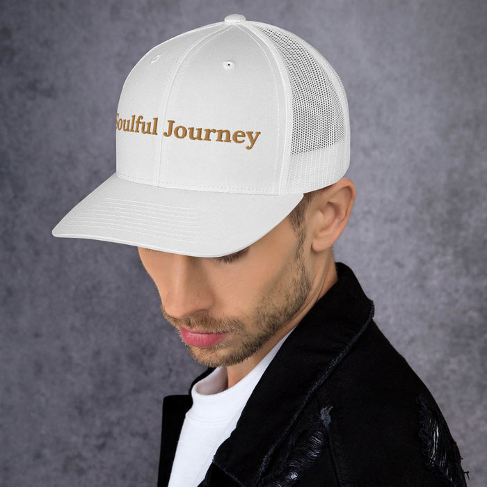 Soulful Journey Embroidered Trucker Cap Classic Six-Panel Mesh Back Hat Mens Hat Womens Hat Great Gift Idea