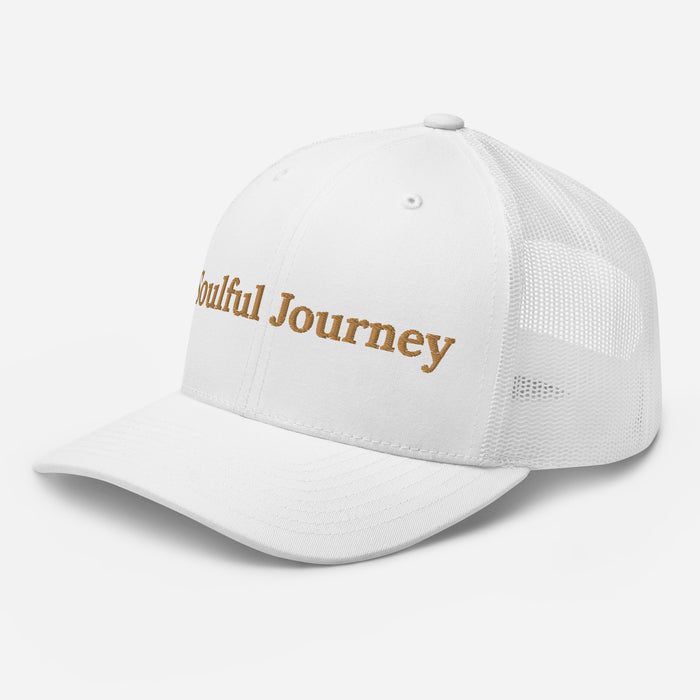 Soulful Journey Embroidered Trucker Cap Classic Six-Panel Mesh Back Hat Mens Hat Womens Hat Great Gift Idea