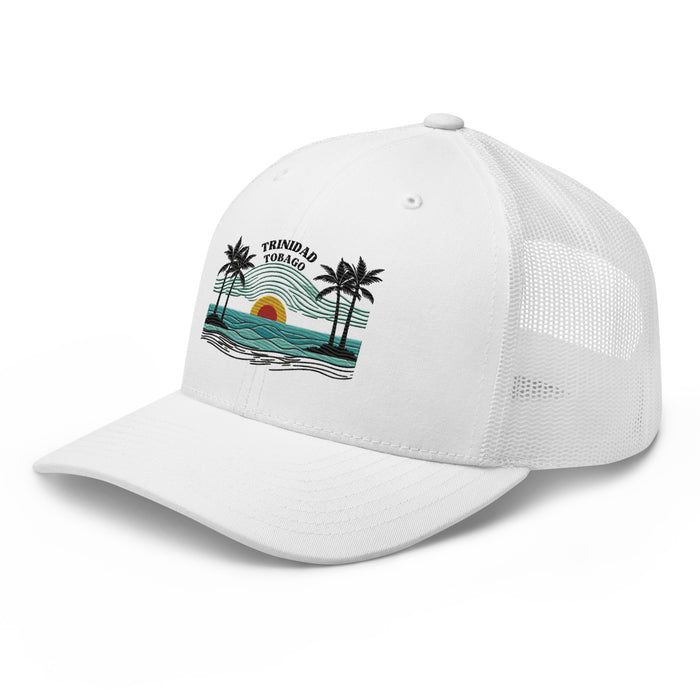 Trinidad and Tobago Island Paradise Trucker Cap – Stylish Mesh Back Hat Womens Hat Mens Hat