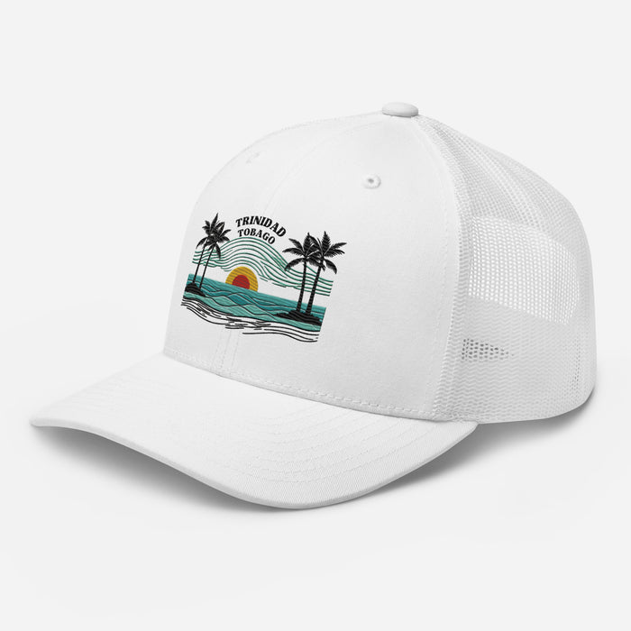 Trinidad and Tobago Island Paradise Trucker Cap – Stylish Mesh Back Hat Womens Hat Mens Hat