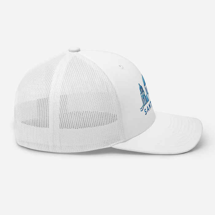 Santorini Embroidered Trucker Cap - Classic Mesh Back Hat for Sun Protection Greece Great Gift Idea Trucker Cap