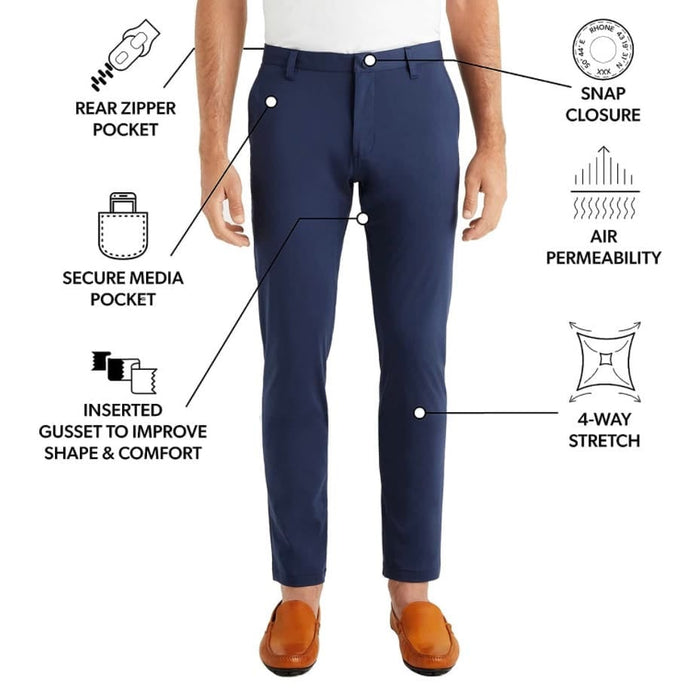 Rhone 40X33 / Blue Rhone Commuter Slim-Fit Men's Pants - 40X33, Versatile Comfort * M605