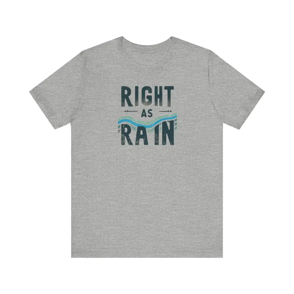Gray Right as Rain graphic tee with Trini Skies unisex cotton short sleeve