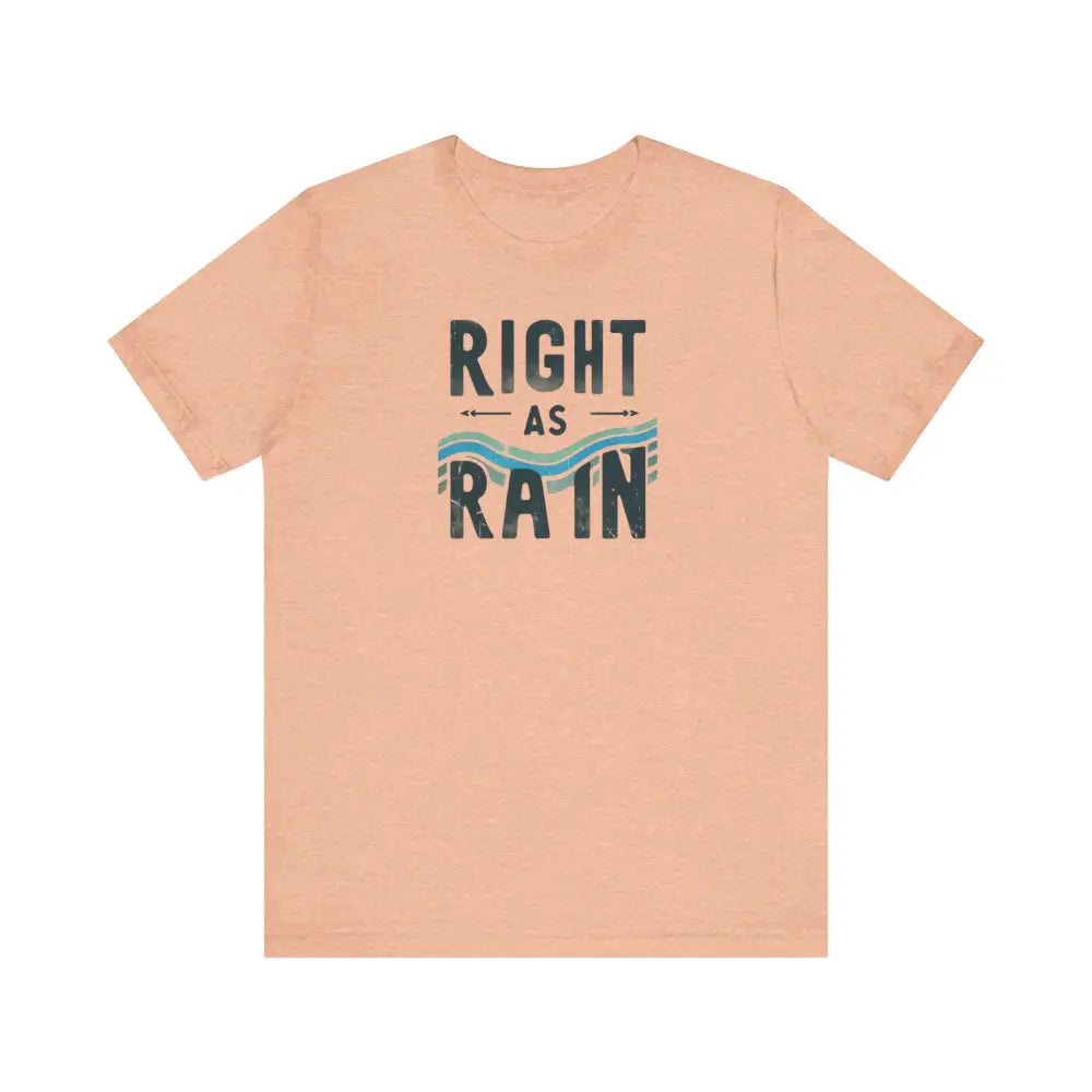 Peach Trini Skies Right as Rain graphic tee unisex cotton short sleeve