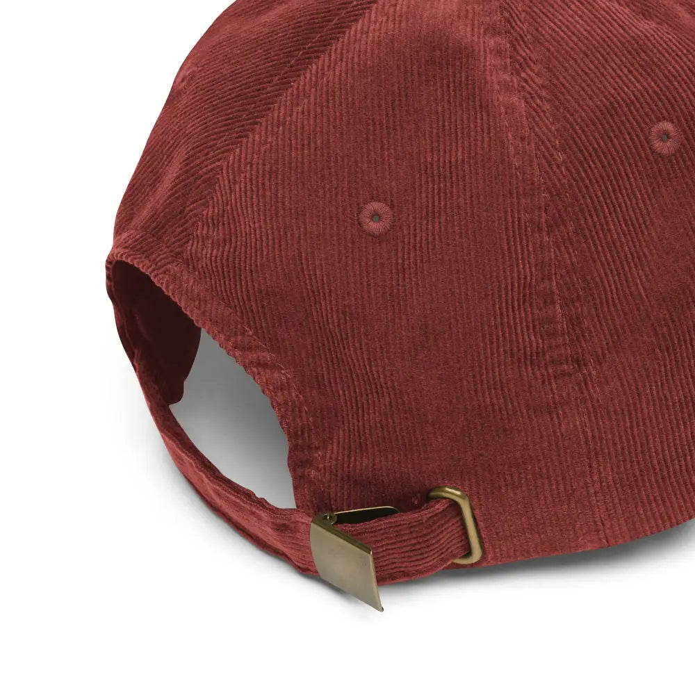 Vintage corduroy baseball cap with robin bird embroidered design