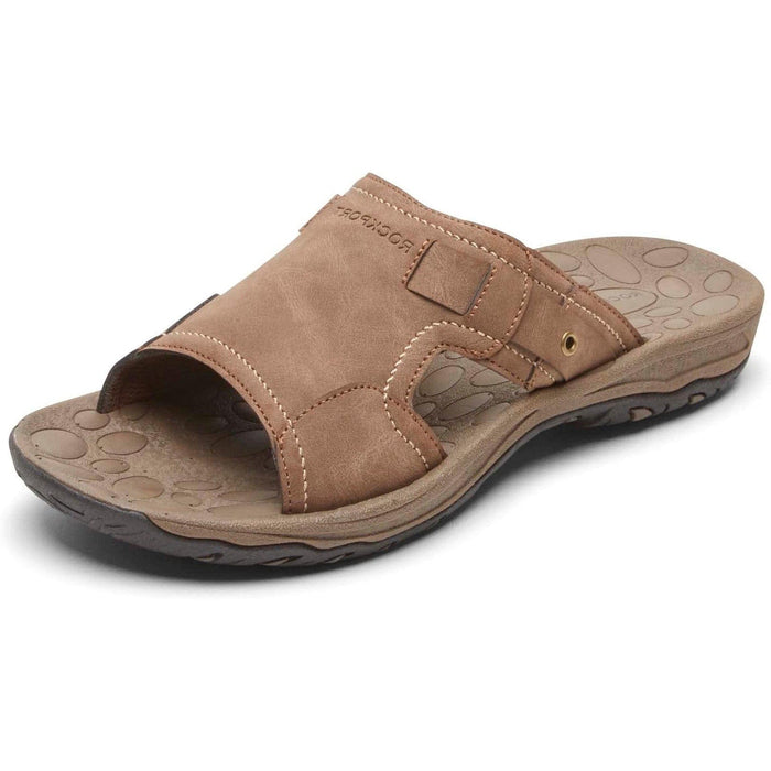 Rockport 12 / Brown Rockport Mens Hayes Slide SZ 12 MSRP Sandals Shoes MSRP $70 Mens Slip On Casual