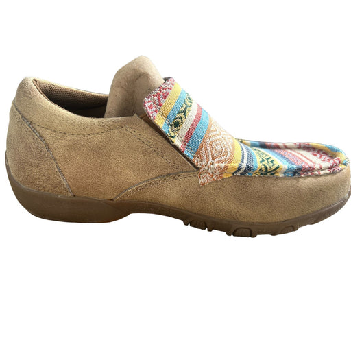 Roper ROPER Women's Driving Moccasin Slip-On - Beige with Multi-Colored Vamp Size 5