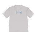 Light gray short-sleeve performance shirt with dynamic sailfish graphic