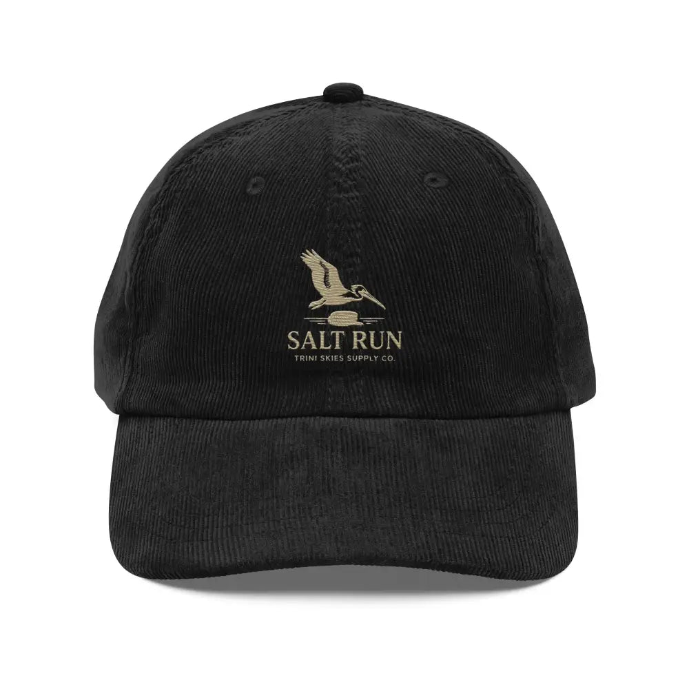 Black Salt Run heritage edition vintage-style embroidered pelican corduroy hat