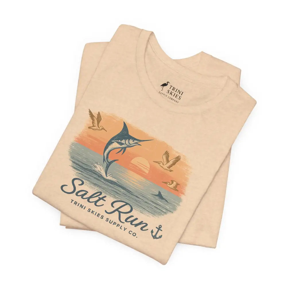 Salt Run Legacy Marlin Graphic Tee in cream Bella+Canvas