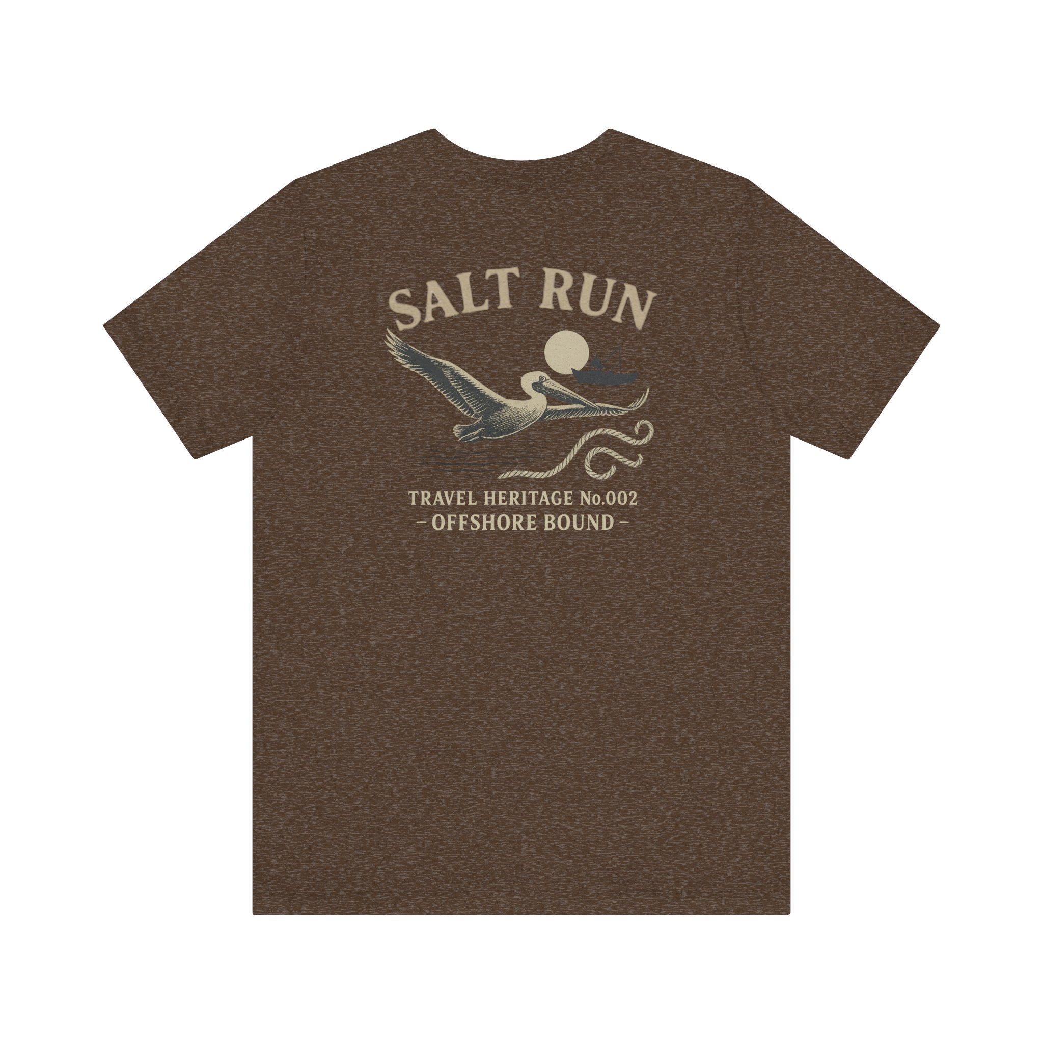 Salt Run Offshore Fishing Shirt Vintage Pelican Graphic Tee Trini Skies Travel Heritage Series - Triniskies