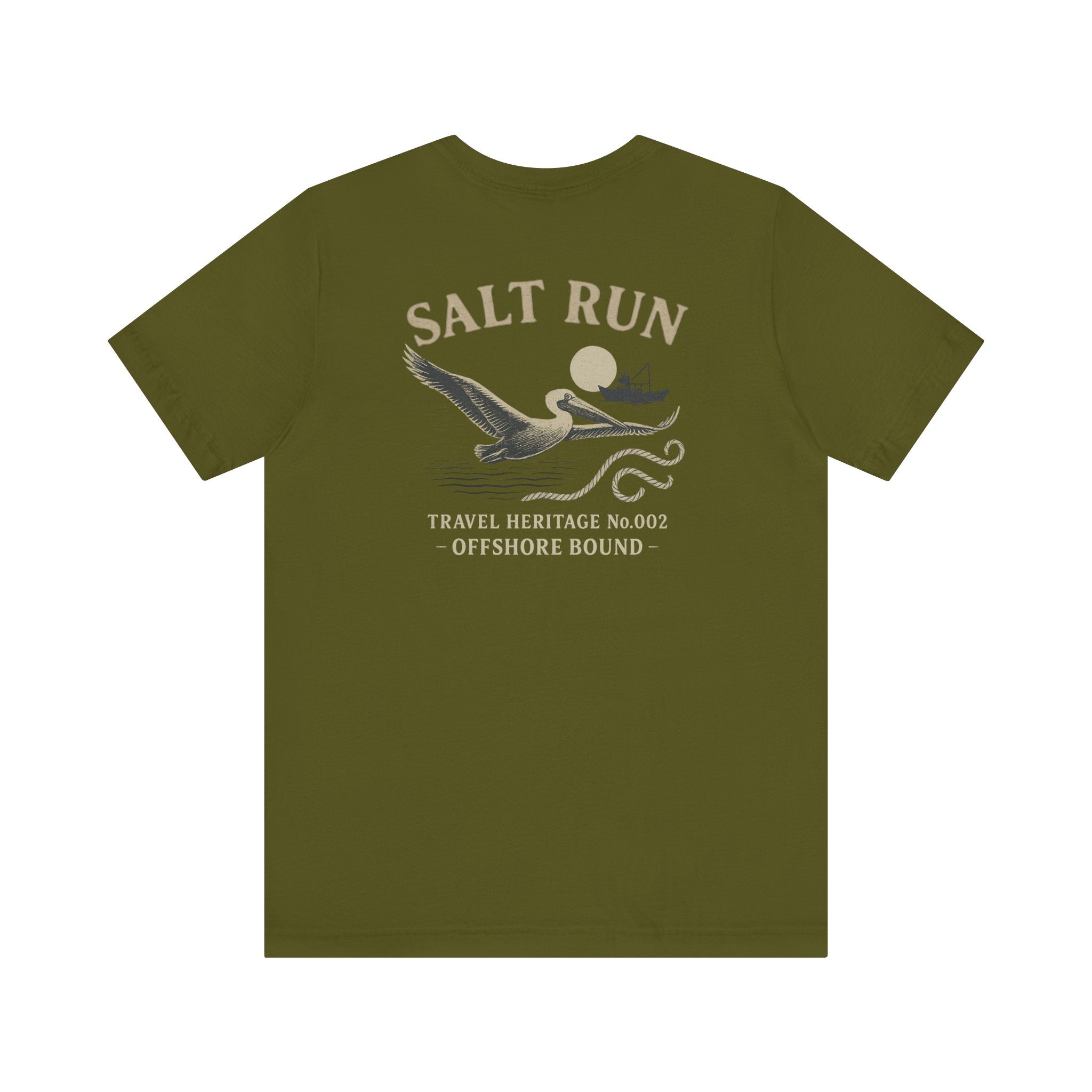 Salt Run Offshore Fishing Shirt Vintage Pelican Graphic Tee Trini Skies Travel Heritage Series - Triniskies