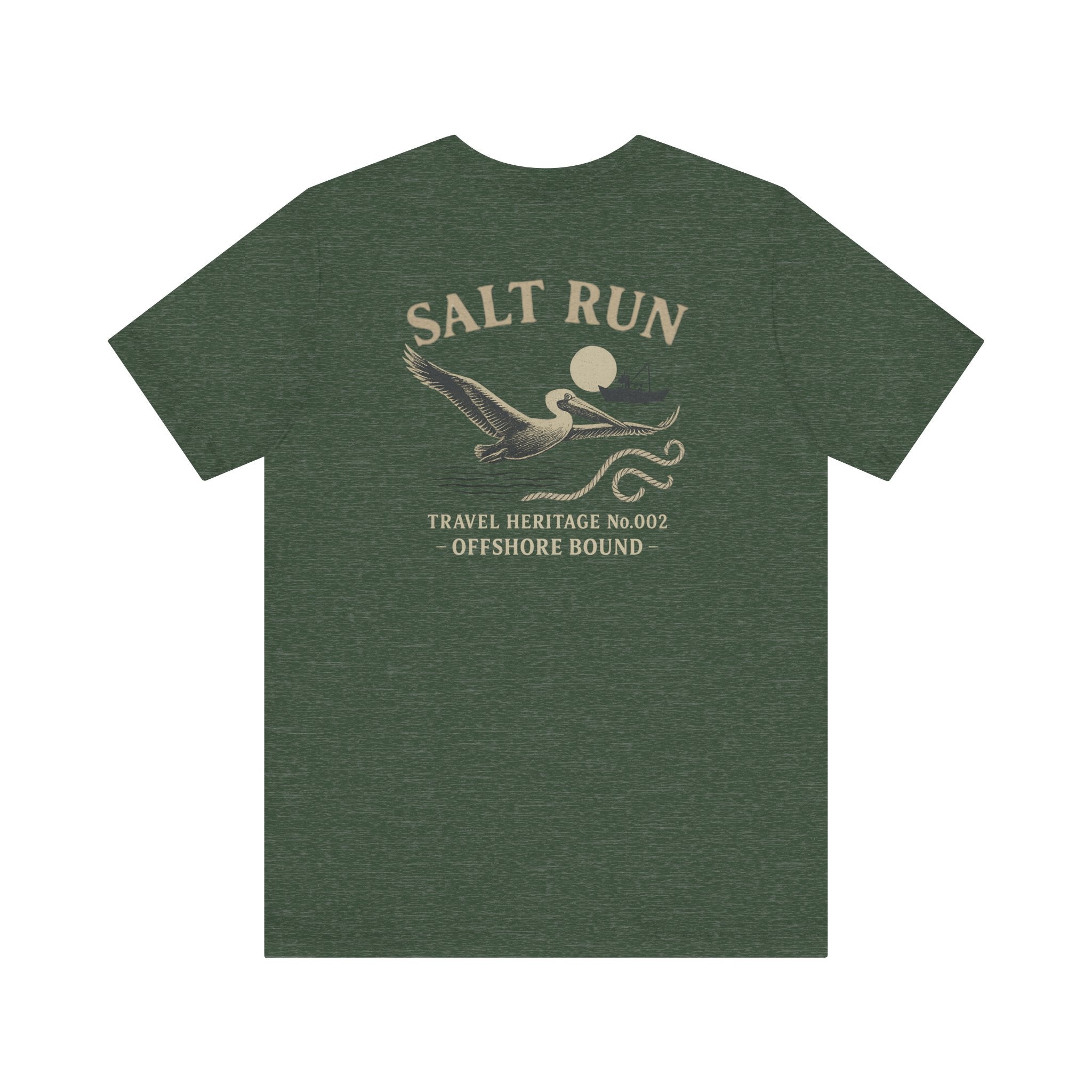 Salt Run Offshore Fishing Shirt Vintage Pelican Graphic Tee Trini Skies Travel Heritage Series - Triniskies