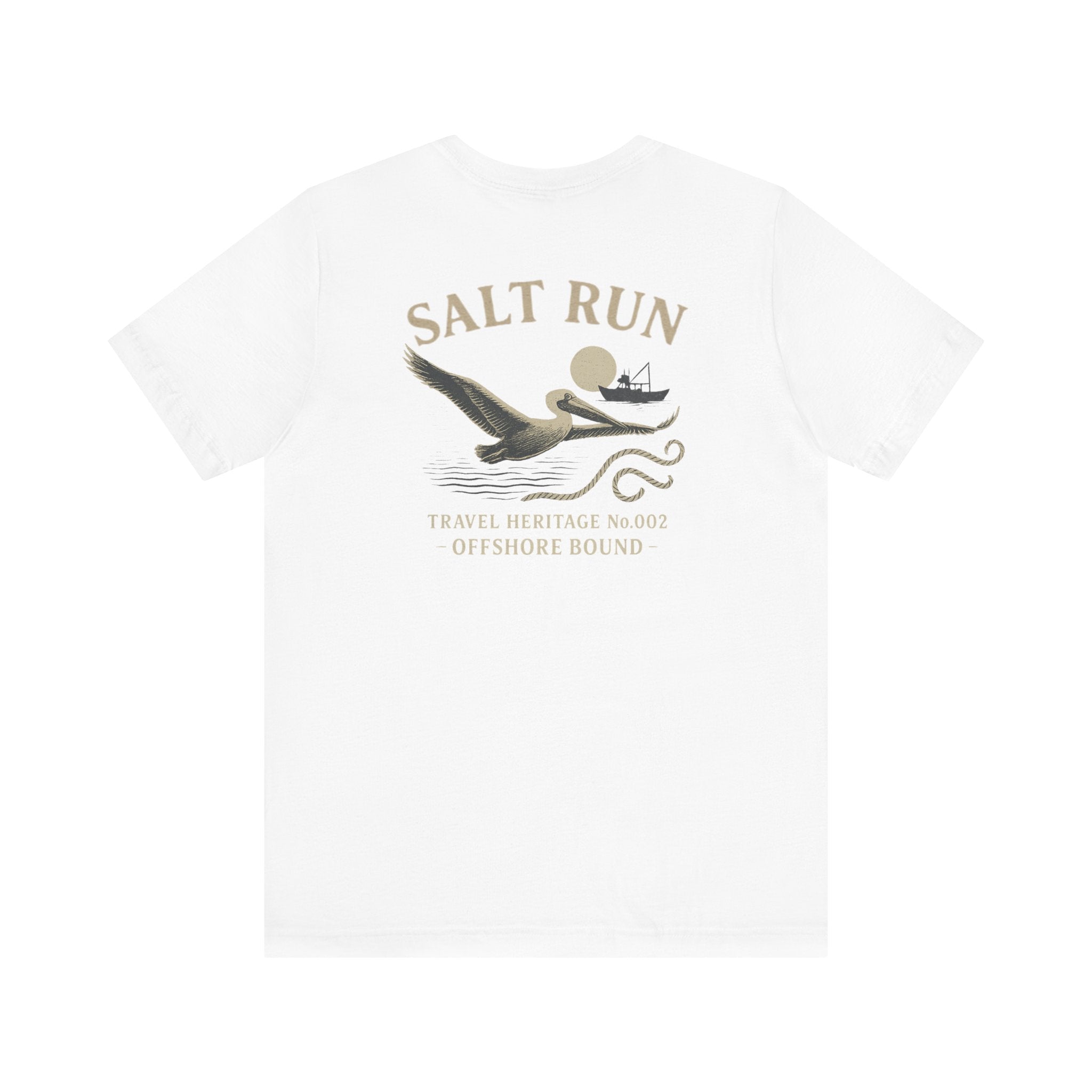 Salt Run Offshore Fishing Shirt Vintage Pelican Graphic Tee Trini Skies Travel Heritage Series - Triniskies