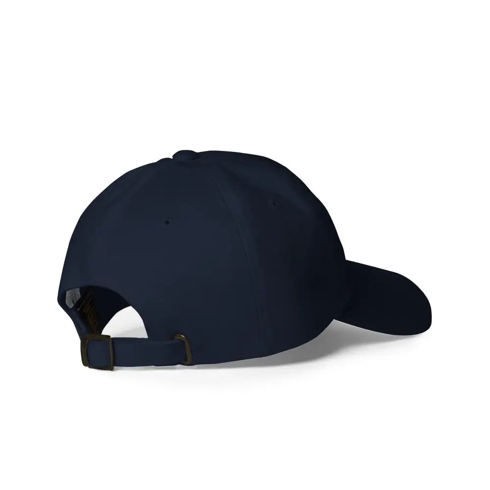 Dark blue Salt Run embroidered corduroy baseball cap with adjustable strap
