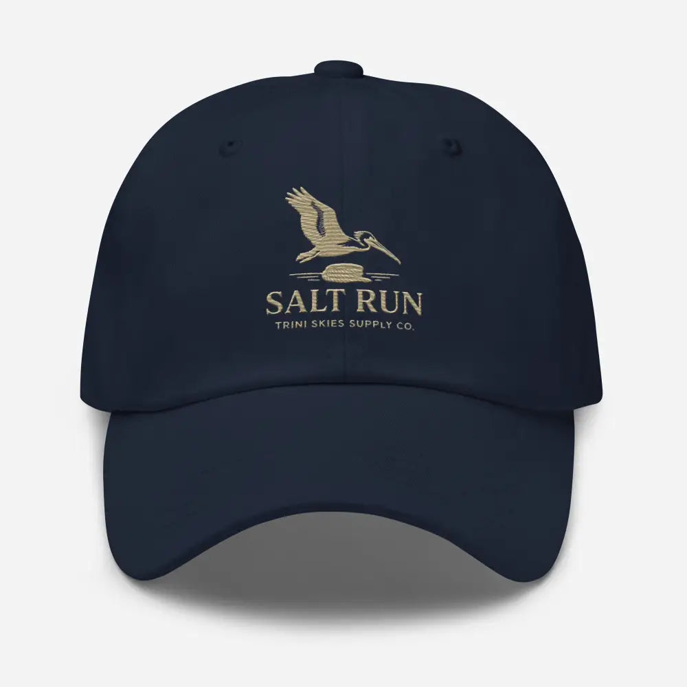 Navy blue Salt Run embroidered cotton baseball cap