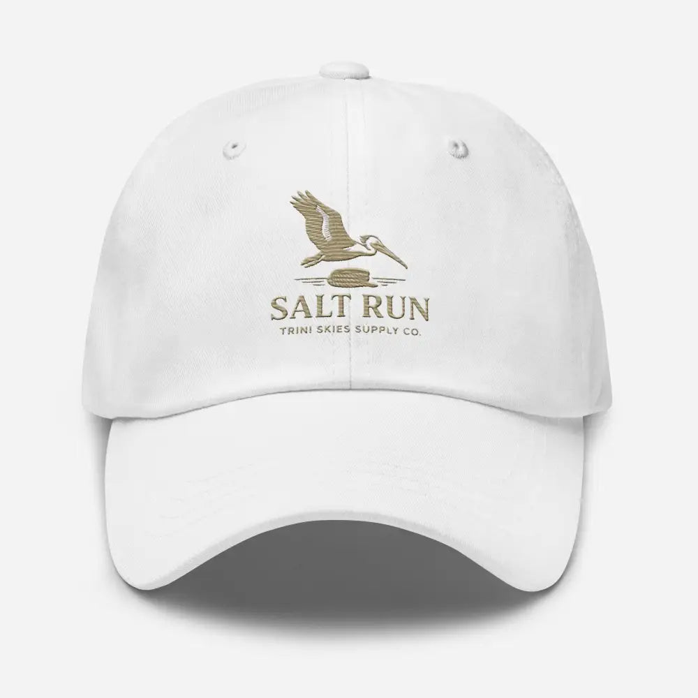 White Salt Run embroidered pelican baseball cap in cotton