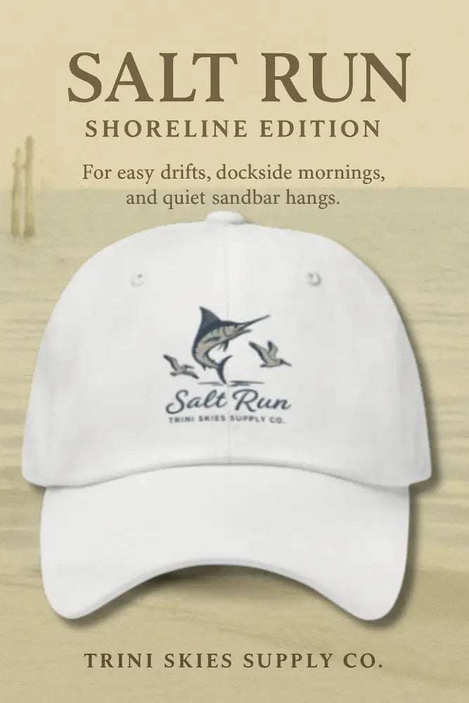 White Salt Run Showdown Edition marlin hat with birds embroidery