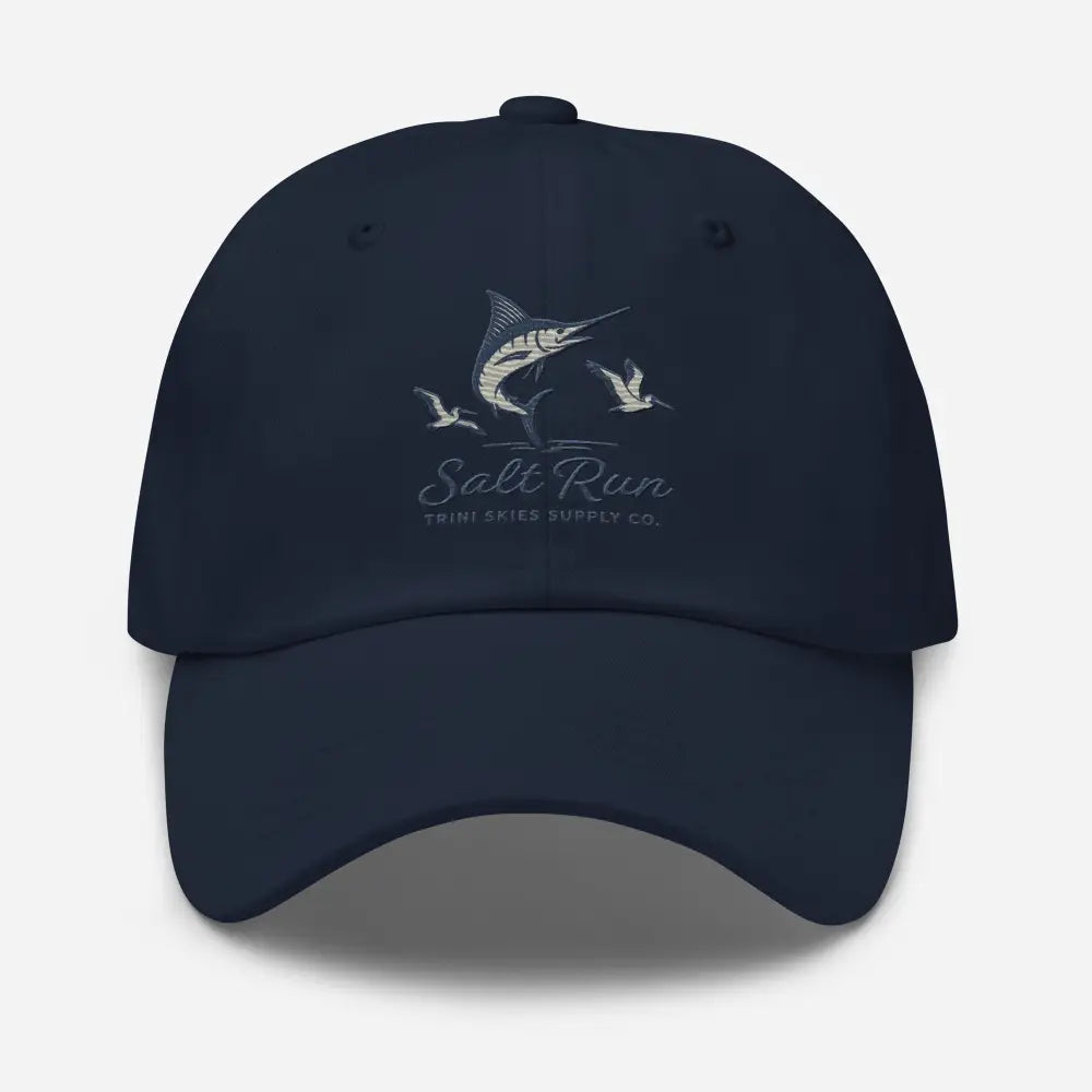 Salt Run Showdown Edition navy marlin birds embroidered hat