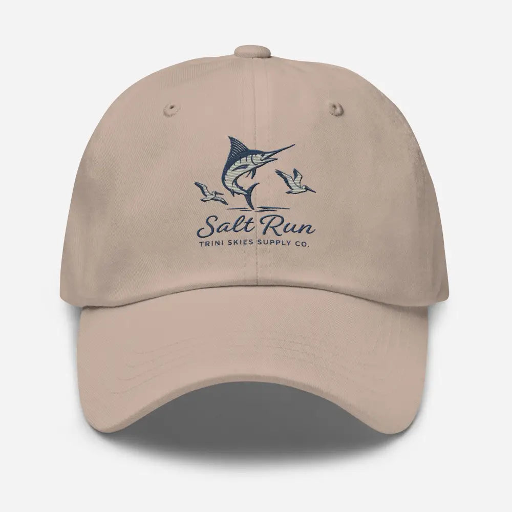 Salt Run Showdown Edition light tan marlin hat with birds