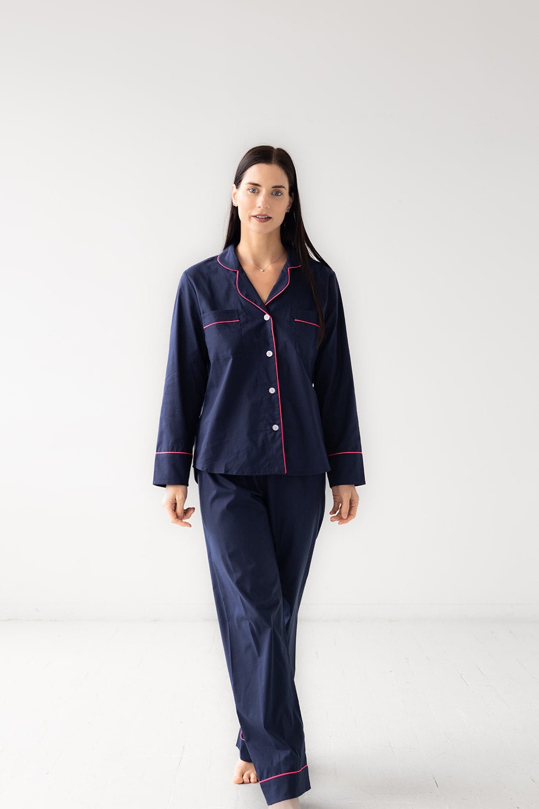SALUA Classic Cotton Pajama Set – Women’s Lightweight Woven Pajamas, Ethically Made in Colombia - Triniskies