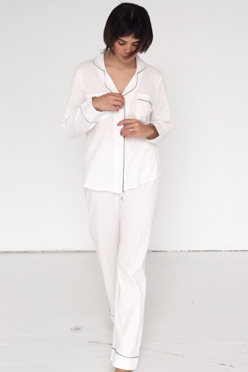 SALUA Classic Luxury Pajama Set – Brushed Pima Cotton - Triniskies