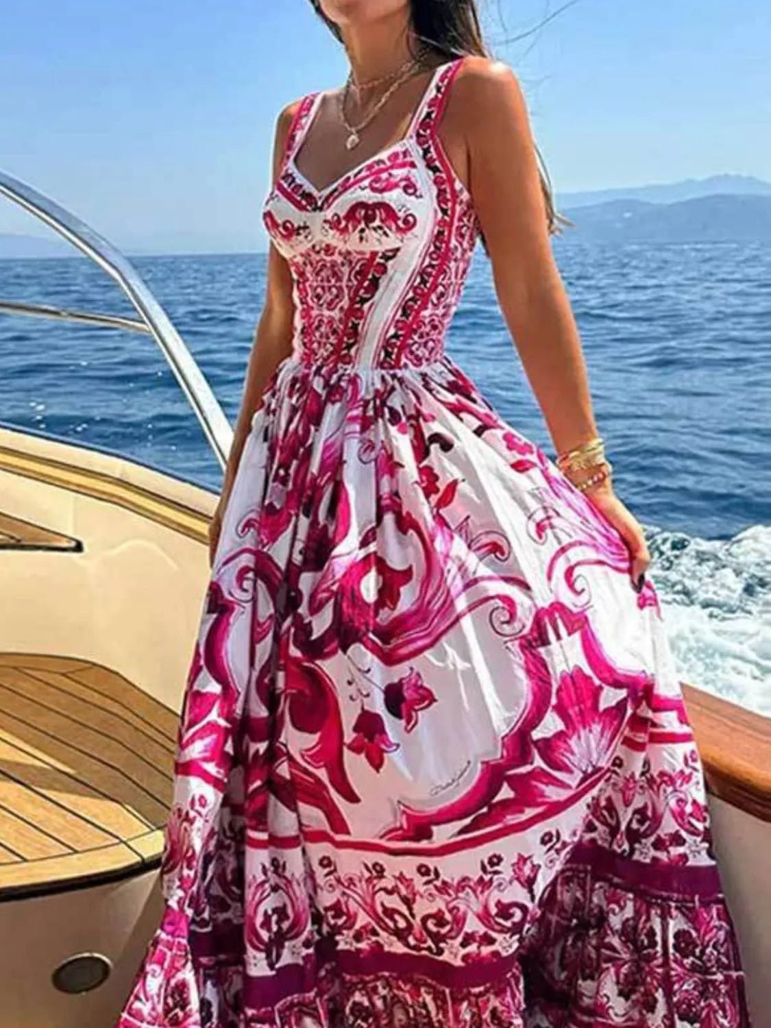 Santorini Smocked Wide Strap Dress – Blue Porcelain - Triniskies