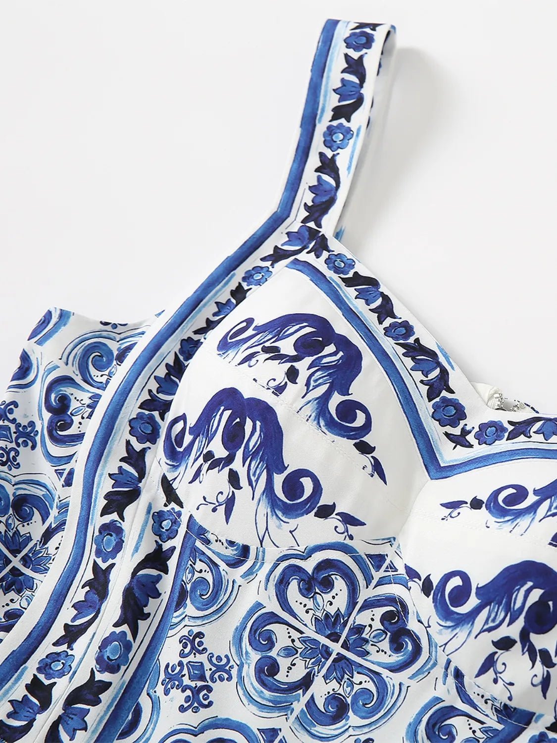 Santorini Smocked Wide Strap Dress – Blue Porcelain - Triniskies