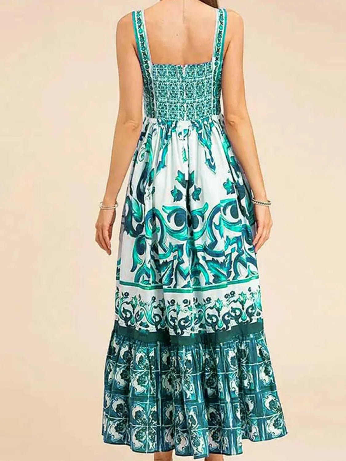 Santorini Smocked Wide Strap Dress – Blue Porcelain - Triniskies