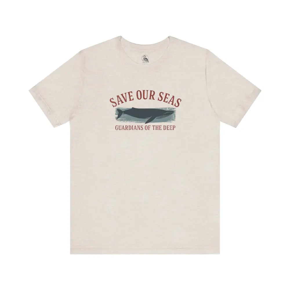 Trini Skies light t-shirt with whale graphic and classic crew neckline