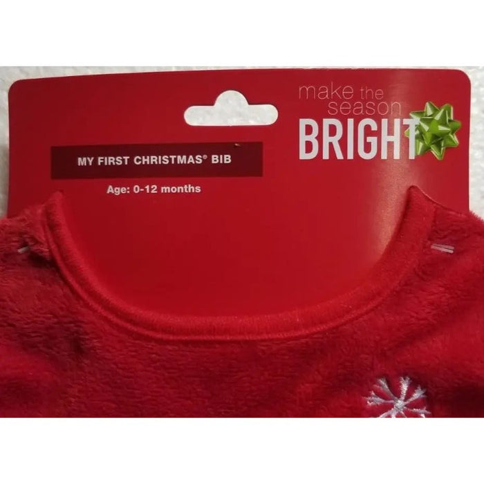 Season Bright one size / red My First Christmas Baby Bib Teddy Bear Unisex 0-12 Months *k324