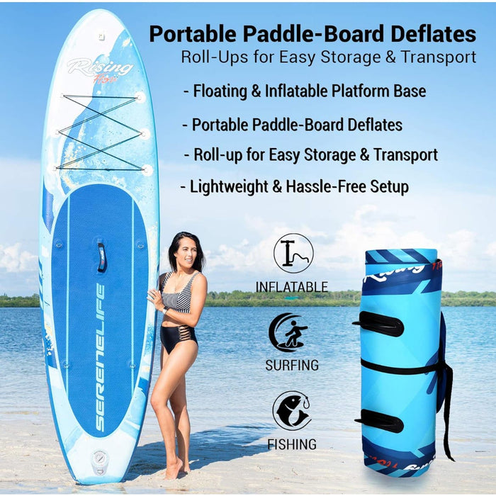 Serene life SereneLife Inflatable Stand Up Paddle Board with Premium SUP Accessories