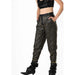 Seta Large / Black Seta Vegan Leather High-Waisted Stud Pants - Size Large W1309